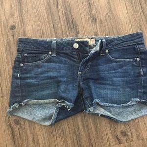 Paige dark wash seamed cutoff  denim shorts